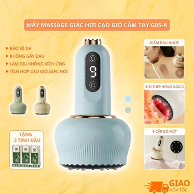 Máy Massage Giác Hơi Cạo Gió G05-A Đèn Hồng 8 Đầu Bi Giãn Mạch Lưu Thông Máu 209.000₫