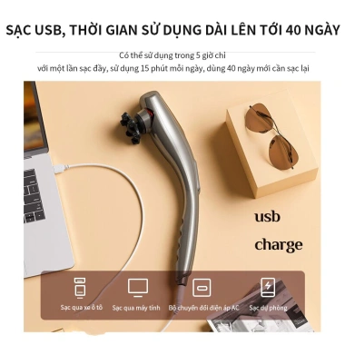 Máy massage không dây cầm tay - Mát Xa Cổ Vai Gáy Bụng Lưng Cánh tay, giảm giá 319k 7