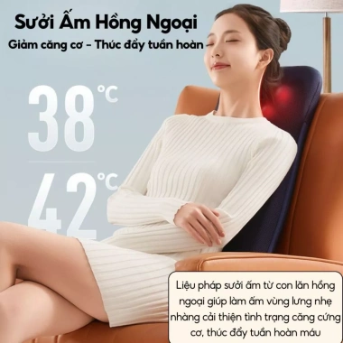 Máy Massage Lưng Cổ DELAX MSL04 Đa Điểm, Chạy Dọc Lưng, Chườm Nóng Hồng - 1.3 Triệu