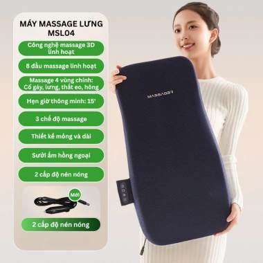 Máy Massage Lưng DELAX 3D Đa Điểm - Chườm Nóng Hồng Ngoại MSL04 1.309.000