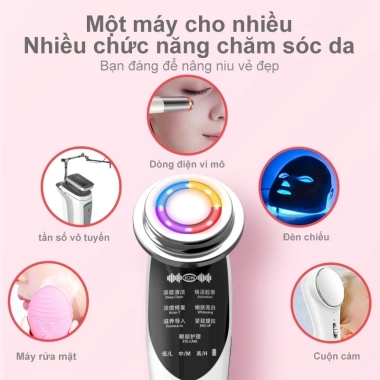 Máy massage mặt 7 trong 1 – Đẩy tinh chất làm sạch sâu, cấp ẩm, dưỡng da, săn chắc và làm mờ nếp nhăn – Giá 382.690₫ 3 Máy massage mặt 7 trong 1 – Đẩy tinh chất làm sạch sâu, cấp ẩm, dưỡng da, săn chắc và làm mờ nếp nhăn – Giá 382.690₫ 3