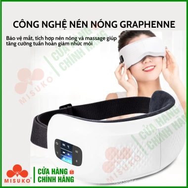 Máy massage mắt HY-01 thông minh túi khí 24 tháng bảo hành - Nhiệt, rung, Bluetooth, giảm giá 860k