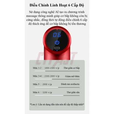 Máy massage mini cầm tay CTFAST-720 6 cấp độ giảm đau cơ, khớp, kèm 4 đầu chuyên dụng - Giá chỉ 299.500đ 3