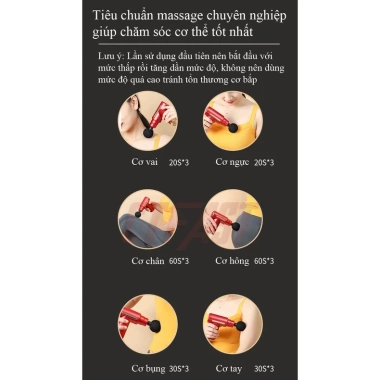 Máy massage mini cầm tay CTFAST-720 6 cấp độ giảm đau cơ, khớp, kèm 4 đầu chuyên dụng - Giá chỉ 299.500đ 4