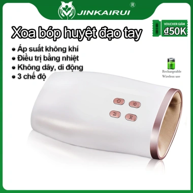 Máy massage tay không dây JINKAIRUI – Áp suất không khí, nén nhiệt, huyệt ngón tay, 849.000₫