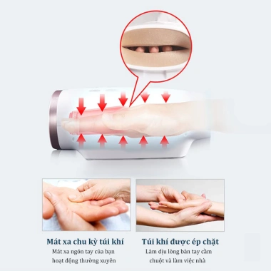 Máy massage tay không dây JINKAIRUI – Áp suất không khí, nén nhiệt, huyệt ngón tay, 849.000₫ 6