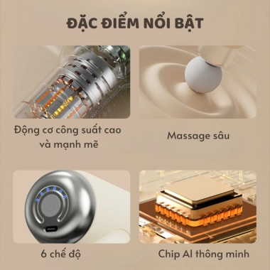 Máy massage toàn thân 4 màu 6 chế độ, cầm tay - súng massage đa năng, BH 12 tháng, 255.000đ 3 Máy massage toàn thân 4 màu 6 chế độ, cầm tay - súng massage đa năng, BH 12 tháng, 255.000đ 3