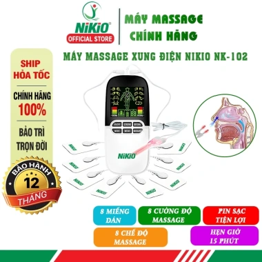 Máy Massage Xung Điện Nikio NK-102 - 8 miếng dán, giảm đau, giá 580.000 VND