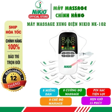 Máy Massage Xung Điện Nikio NK-102 - 8 miếng dán, giảm đau, giá 580.000 VND