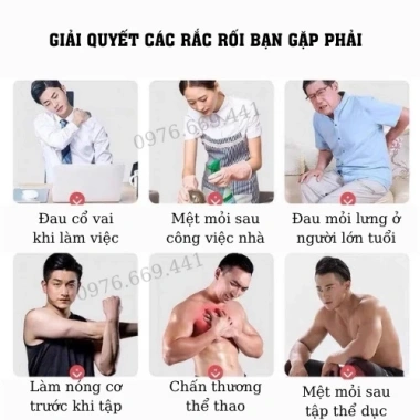 Máy Mát Xa Cầm Tay 6 Cấp Độ 4 Đầu - Súng Massage Toàn Thân, Giá 299k (Giảm 15%) 2