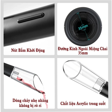 Máy mở nút chai rượu vang SIPANIC RV1 tự động, pin sạc, dễ dùng - Giá 379.000₫ 3 Máy mở nút chai rượu vang SIPANIC RV1 tự động, pin sạc, dễ dùng - Giá 379.000₫ 3