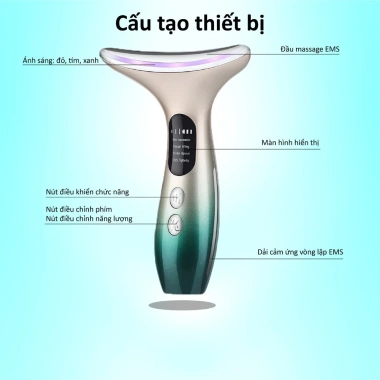 Máy nâng cơ mặt cầm tay mini đẩy tinh chất công nghệ ánh sáng và EMS thu gọn mặt giảm nở 419.000₫