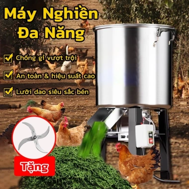 Máy nghiền thức ăn chăn nuôi 750W Băm nhỏ rau củ, trái cây, thức ăn gia súc, công tắc một nút, nghiền mạnh mẽ