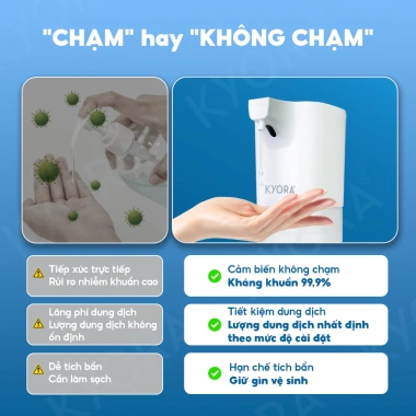 Máy nhả dung dịch Kyora cảm biến không chạm, 4 mức phun tiết kiệm, tiện lợi, giá ưu đãi 395.000₫