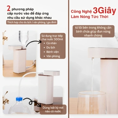 Máy nóng nước tức thời đa năng để bàn gia đình, pha sữa, pha trà, kèm túi du lịch – tiện dụng, giá 575.000₫ 6