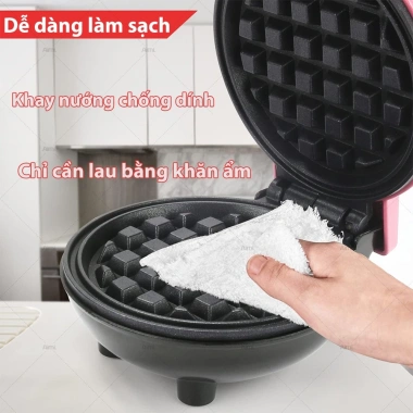 Máy Nướng Bánh Mini Hồng - Tiện Lợi, Giá 159k, Làm Bánh Nhanh Cho Mẹ và Con 5