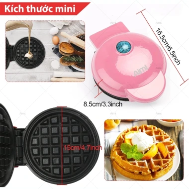 Máy Nướng Bánh Mini Hồng - Tiện Lợi, Giá 159k, Làm Bánh Nhanh Cho Mẹ và Con 6