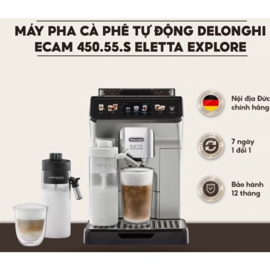 Máy Pha Cà Phê Tự Động DeLonghi ECAM 450.55.S 19 Bar Espresso Cappuccino Nhập Đức BH 12 Tháng Giá 16.5 Triệu 2 Máy Pha Cà Phê Tự Động DeLonghi ECAM 450.55.S 19 Bar Espresso Cappuccino Nhập Đức BH 12 Tháng Giá 16.5 Triệu 2