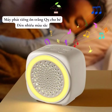 Máy phát tiếng ồn trắng Q9 - Đèn ngủ đổi màu, pin sạc 50h, bé ngủ ngon