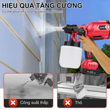Máy Phun Sơn Cầm Tay Pin 1.000ml – 3 Kiểu Phun Đổi Nhanh, Giá Ưu Đãi 590k 4