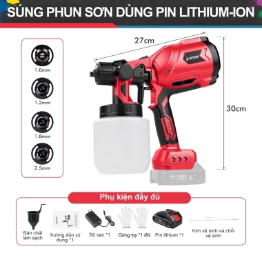 Máy phun sơn cầm tay Victool 21V 1.000ml 3 chế độ - Bảo hành, giảm còn 590.000đ