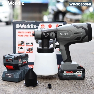 Máy Phun Sơn Workfix WF‑SG800ML 800ml – 2 chế độ, chân pin phổ thông, giá 580k 7