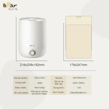 Máy phun sương Bear JSQ C45U1 4.5L - Dưỡng ẩm, làm mát không khí, giá chỉ 702.000 ₫ 8
