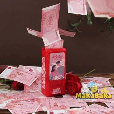 Máy Phun Tiền Phong Bì Đỏ Điều Khiển Từ Xa - Quà Tặng Sáng Tạo Năm Mới Giáng Sinh
