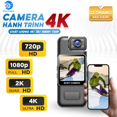 Máy quay phim 4K HOÀ TỐC 2H - Màn hình sắc nét, kết nối điện thoại, app riêng, ghi âm, quay ban - giá ưu đãi 771k