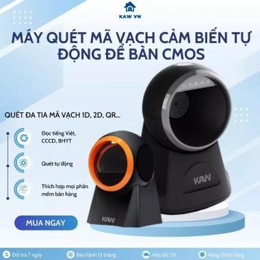Máy Quét Mã Vạch QR KAW - Đầu Đọc Đa Tia CMOS, Dễ Dùng, Giá Ưu Đãi 862.600₫