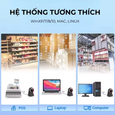 Máy Quét Mã Vạch QR KAW - Đầu Đọc Đa Tia CMOS, Dễ Dùng, Giá Ưu Đãi 862.600₫