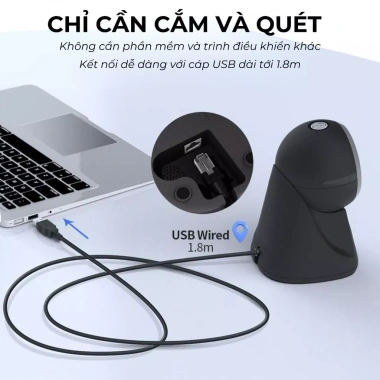 Máy Quét Mã Vạch QR KAW - Đầu Đọc Đa Tia CMOS, Dễ Dùng, Giá Ưu Đãi 862.600₫
