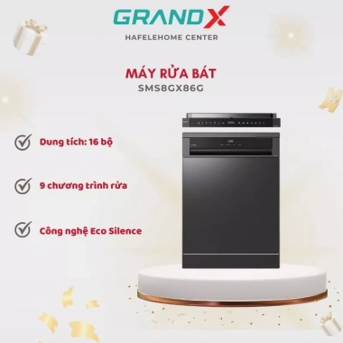 Máy rửa bát GrandX SMS8GX86G âm tủ cao cấp 8 bộ - Giá giảm tới 28,68 triệu