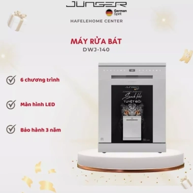 Máy rửa bát JUNGER DWJ-140 sấy khô tiết kiệm nước - Giá ưu đãi 26,99 triệu, chính hãng