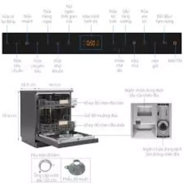 Máy rửa bát JUNGER DWJ-143 độc lập - rửa nhanh, tiết kiệm nước, giảm giá 27% 9