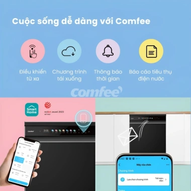 Máy rửa bát thông minh COMFEE CDWEF1.401HB-W-VN - AI tự động, giá ưu đãi 8.8 triệu 3