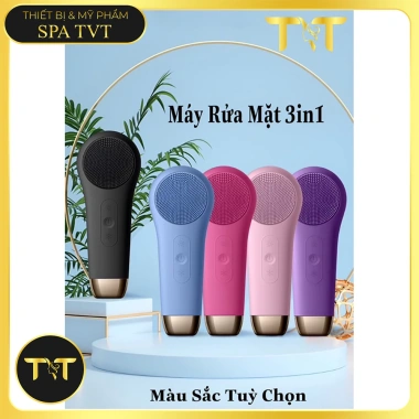 Máy rửa mặt 3 trong 1 kèm rung - Điện di tinh chất, BH 12 tháng, chỉ 700.000₫