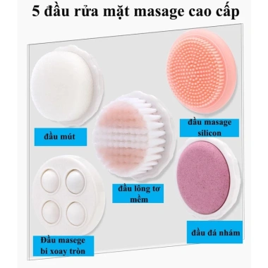 Máy rửa mặt 5in1 Massage - Tẩy tế bào chết, làm sạch sâu, mát xa da, sạc pin 95.400đ 3