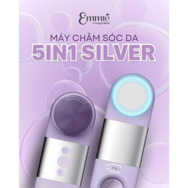 Máy rửa mặt đa năng Emmié SonicRadiant 5-in-1 Deluxe Silver - Bảo hành 12 tháng - 1,170,000₫ - Hàng chính hãng
