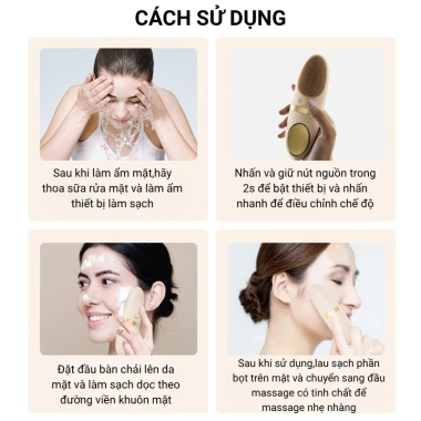 Máy Rửa Mặt Điện 6in1 Nóng Lạnh HB021 Làm Sạch, Massage, Se Khít Lỗ, 990.000 6