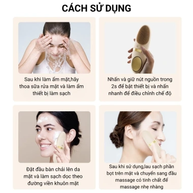 Máy Rửa Mặt Điện Di Nóng Lạnh 6in1 HB21 Làm Sạch, Massage, Dưỡng, Khít Lỗ Chân Lông 980k