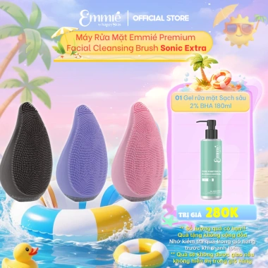 Máy rửa mặt Emmié Premium Sonic FDA tặng Gel 2% BHA 280ml, giá chỉ 729.000₫