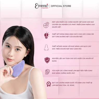 Máy rửa mặt Emmié Premium Sonic FDA tặng Gel 2% BHA 280ml, giá chỉ 729.000₫