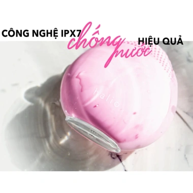 Máy rửa mặt Halio da nhạy cảm màu hồng nhạt - Thiết bị làm sạch & massage nhỏ gọn, tiện mang đi - Giá chỉ 868.000 VND