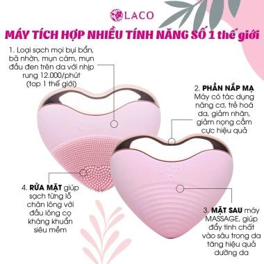 Máy Rửa Mặt LACO Luxury - Massage Sóng Âm 2 trong 1, Làm Sạch Da & Makeup, Giảm Giá 450.000₫ 4