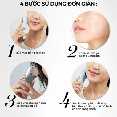Máy Rửa Mặt Massage Ánh Sáng Nhiệt STOREEVA - Làm Sạch Sâu, Thư Giãn 629k 4