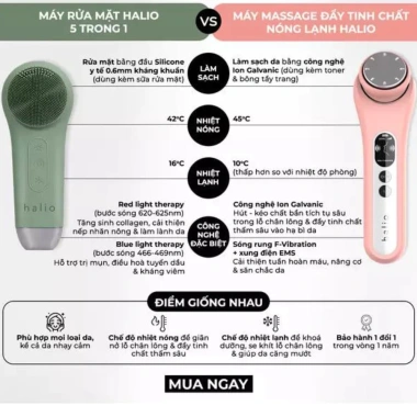 Máy rửa mặt massage Halio tích hợp ánh sáng, nhiệt, bảo hành 12 tháng, giảm giá 889k 3 Máy rửa mặt massage Halio tích hợp ánh sáng, nhiệt, bảo hành 12 tháng, giảm giá 889k 3
