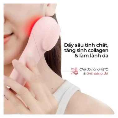 Máy rửa mặt massage Halio tích hợp ánh sáng, nhiệt, bảo hành 12 tháng, giảm giá 889k