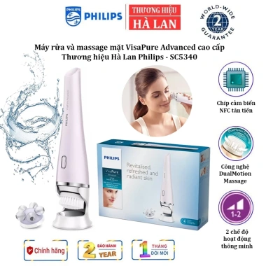 Máy rửa mặt & massage Philips VisaPure SC5.340 - Bảo hành 2 năm, nhập khẩu