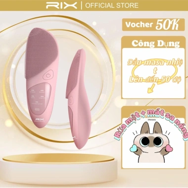 Máy rửa mặt Rix Renew RM01 4 chế độ, massage nóng, tự động ghi nhớ, chỉ 45.000₫